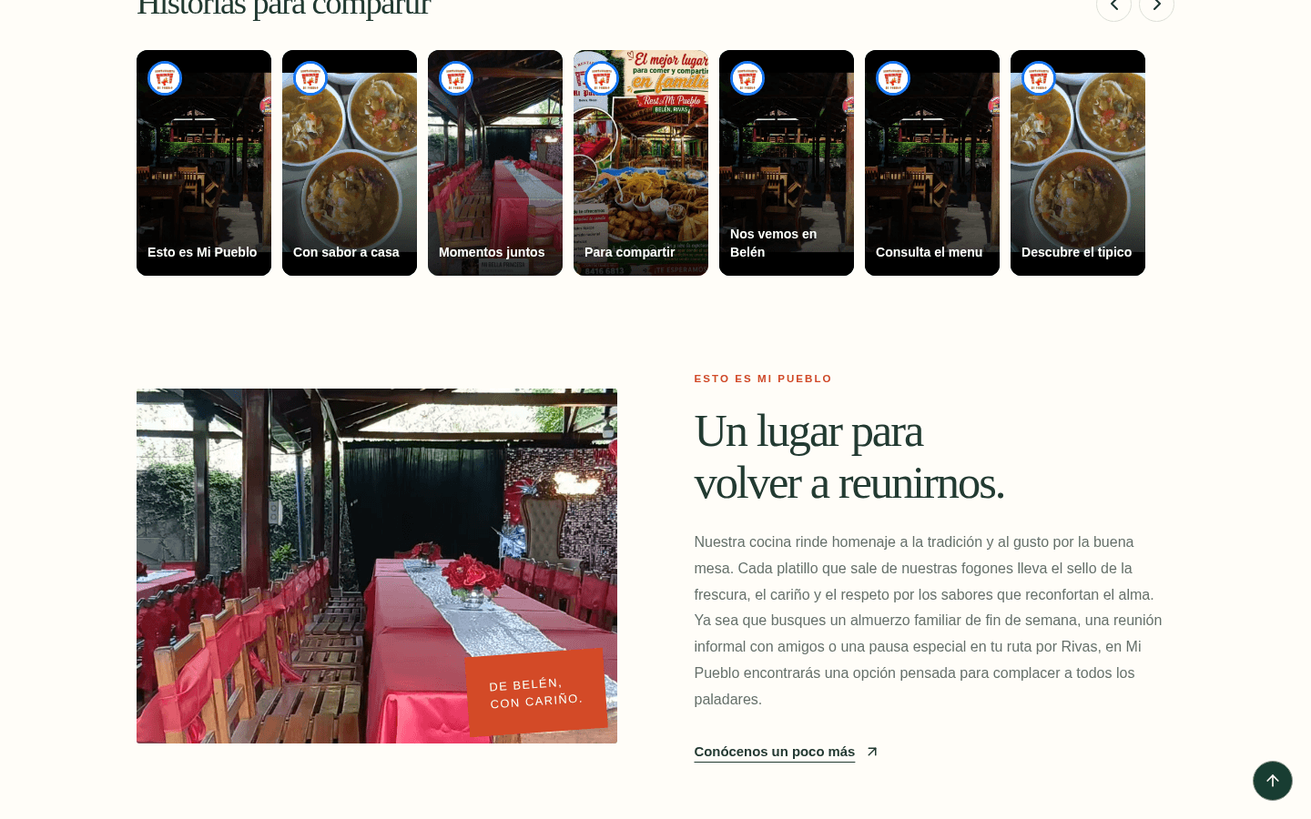 Website screenshot: Restaurante Mi Pueblo